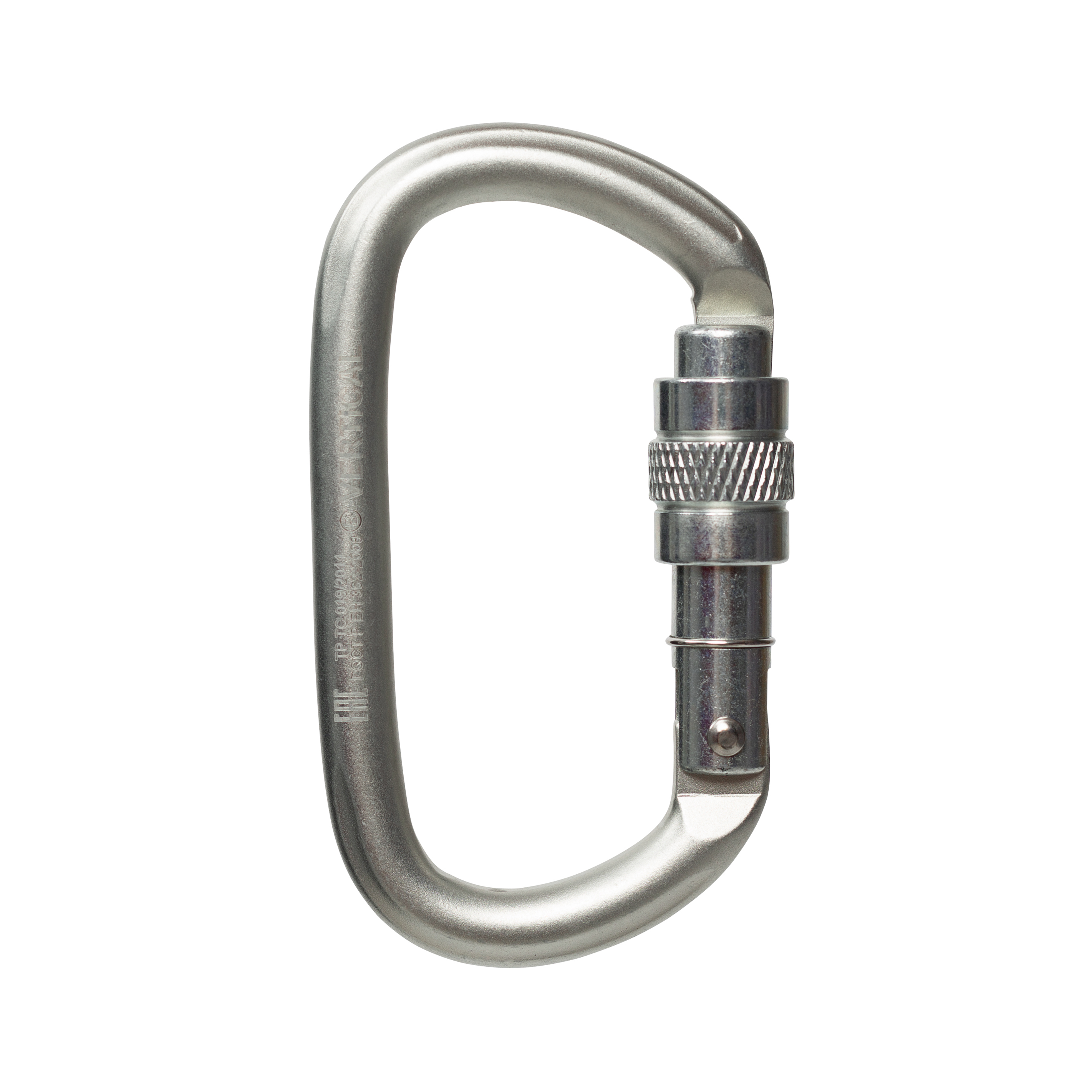 Карабин овал стальной с муфтой Вертикаль люкс (Keylock) 