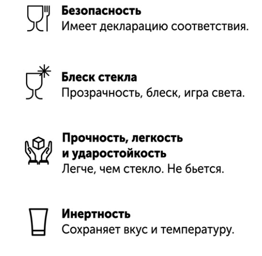 Набор небьющихся стопок SATE 30 мл, 6 шт, поликарбонат