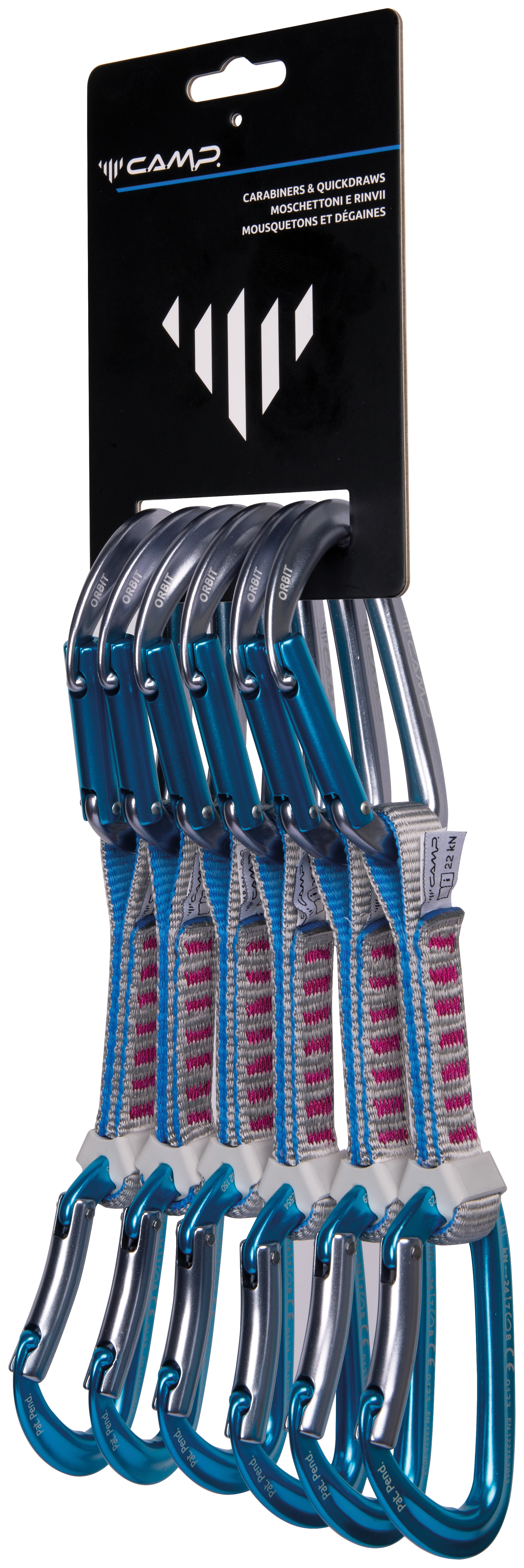 Комплект карабинов с оттяжкой CAMP ORBIT EXPRESS KS 12 cm 6 PACK