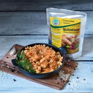 Готовое блюдо консервированное Кронидов Цыпленок с рисом и овощным соусом 325 г