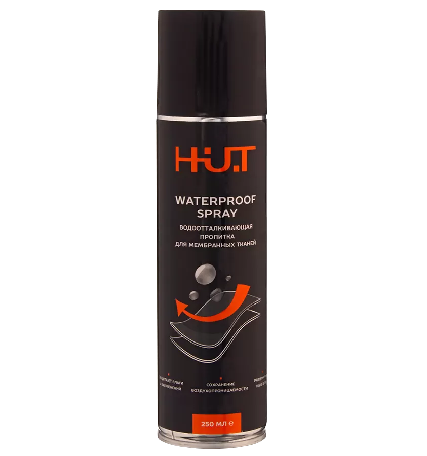 Водоотталкивающая пропитка H.U.T. для мембранных тканей, аэрозоль, 250 мл.
