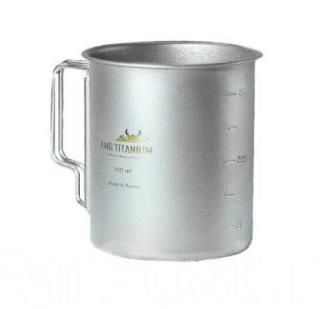 Титановая кружка со складными ручками AMG TITANIUM Single 450 мл