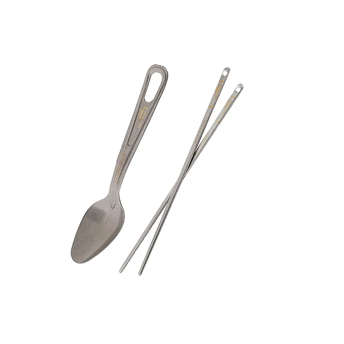 Набор ложка и палочки в чехле AMG TITANIUM Spoon & Chopsticks With Case, титан