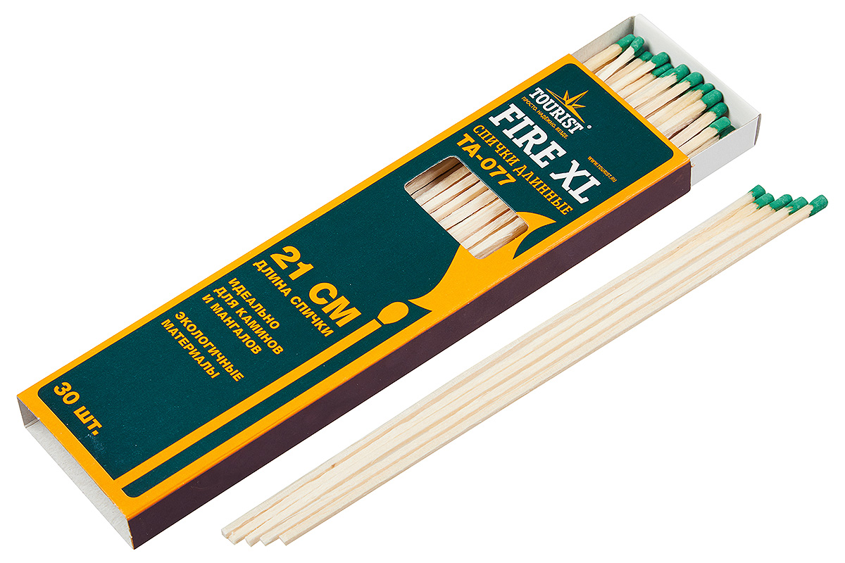 Cпички длинные (каминные) TOURIST FIRE XL (21 см 30 шт)