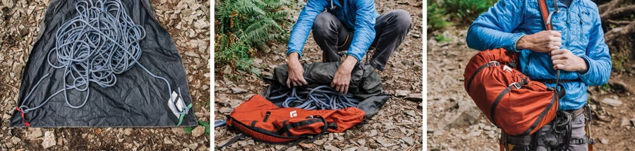 Как сложить верёвку в сумку