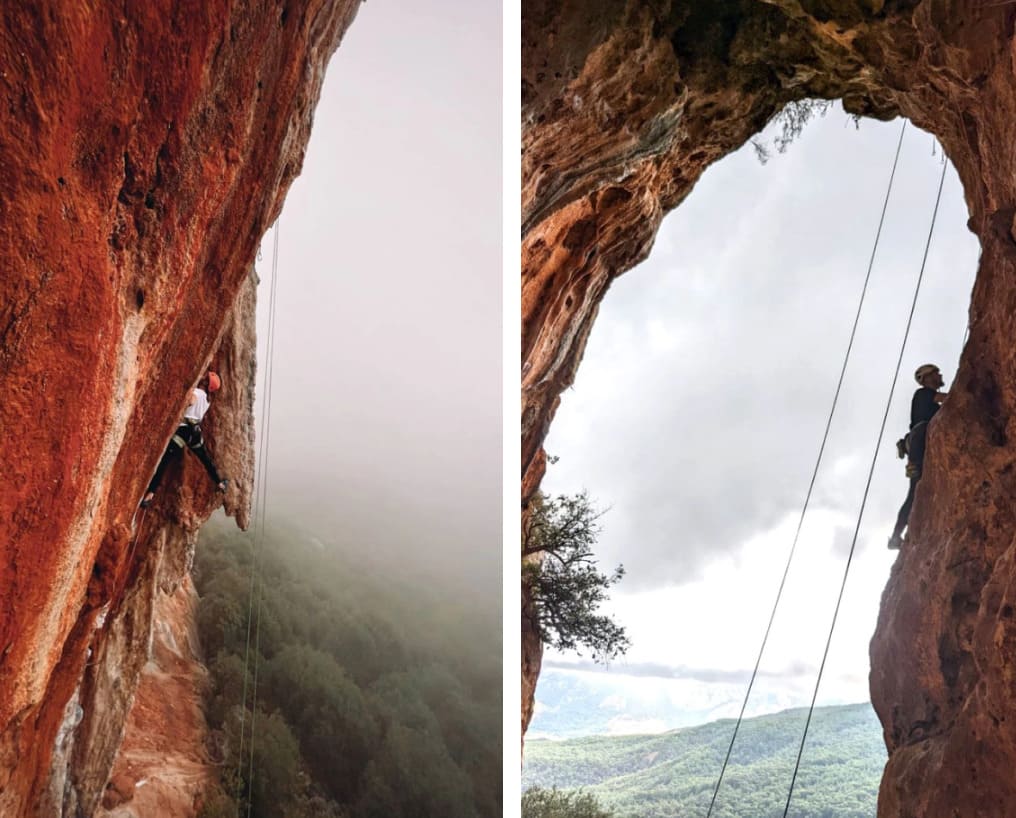Туман на секторе Sarkit left, Скалолазание в пещере сектора Magara в дождливую погод