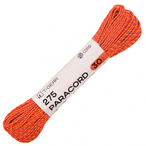 T-Gear x CORD паракорд 275 nylon 30м световозвращающий (orange x)
