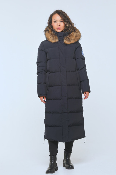 LAPLANGER пальто Эстери енот жен. (46, темно-синий)