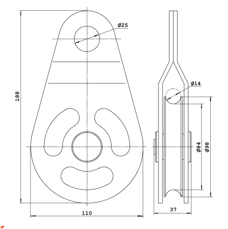 Блок-ролик ОРИОН-АЛЬП Одинарный Пром-Альп