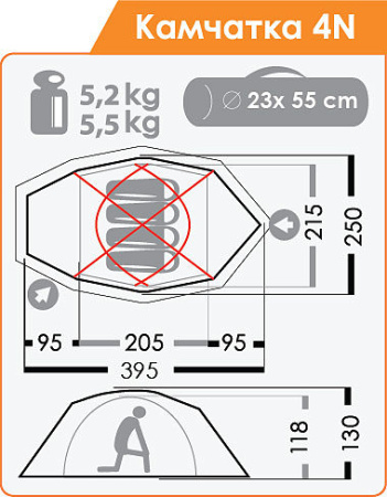 Палатка NORMAL Камчатка 4N