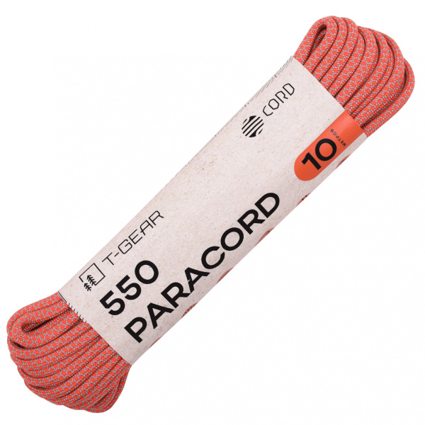 T-Gear x CORD паракорд 550 nylon 10м  (orange grey snake )