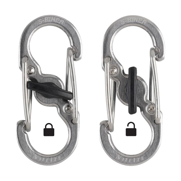 Карабин металлический S-Biner MicroLock (2 шт., стальной)