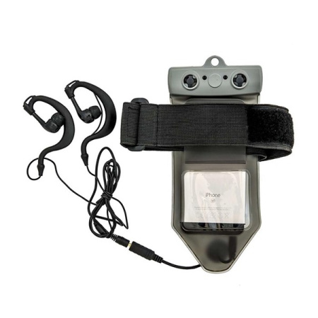 Чехол с креплением на руку и выводом провода AQUAPAC Connected Electronics Case + Водонепроницаемые наушники