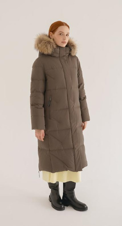 LAPLANGER пальто Аврора енот жен. (50, олива)