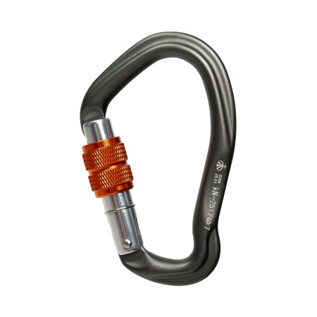 Карабин алюминиевый с муфтой (Keylock) ВЕРТИКАЛЬ GRAY HMS