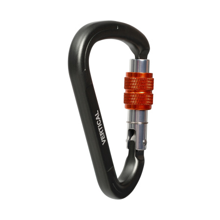 Карабин алюминиевый треугольный с резьбовой муфтой (Keylock) ВЕРТИКАЛЬ GRAY