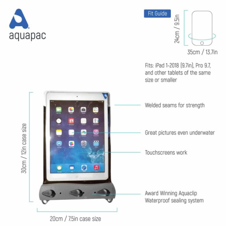 Влагозащитный прозрачный чехол для планшета AQUAPAC Standart Electronics Case