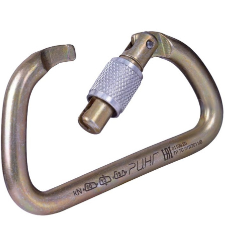 Карабин стальной RING трапеция увеличенный