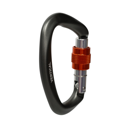 Карабин алюминиевый с резьбовой муфтой (Keylock) ВЕРТИКАЛЬ GRAY малый