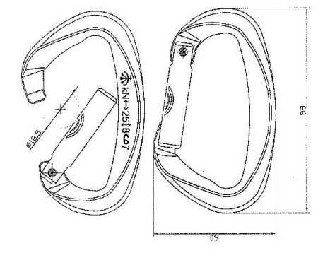 Карабин D-образный алюминиевый без муфты ВЕРТИКАЛЬ (keylock)