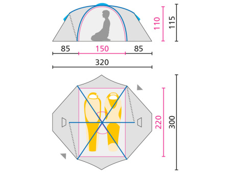 Палатка JACK WOLFSKIN YELLOWSTONE 2