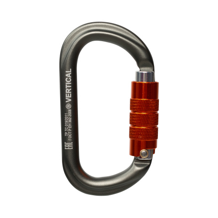 Карабин ВЕРТИКАЛЬ GRAY овальный автомат (Keylock)