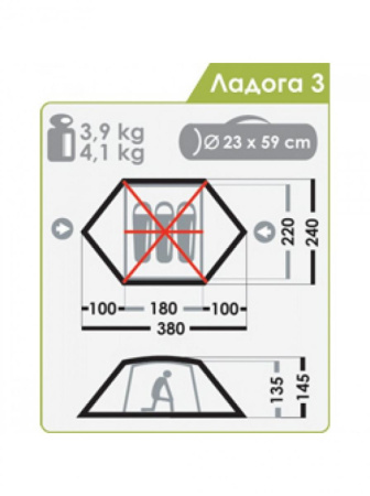 Палатка NORMAL Ладога 3