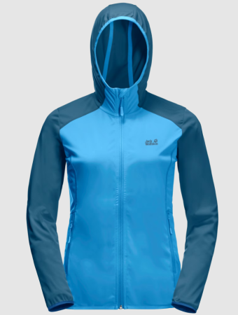 JACK WOLFSKIN джемпер HYDRO HOODED жен. (S, misty blue, 1093)