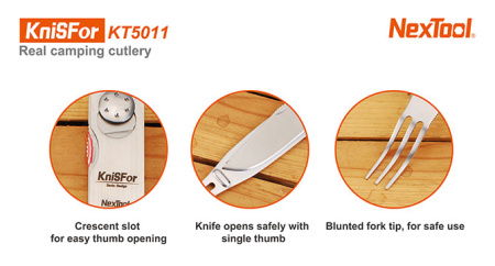 Набор ложка+вилка+нож NexTool KniSFor Набор ложка+вилка+нож NexTool KniSFor