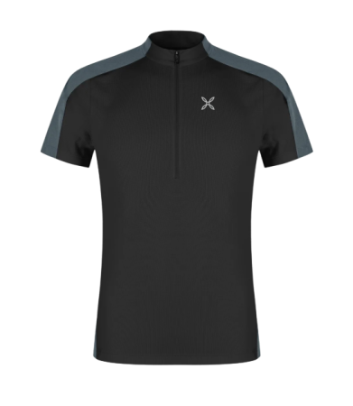 MONTURA футболка HADE zip муж. (XXL, black/piombo)