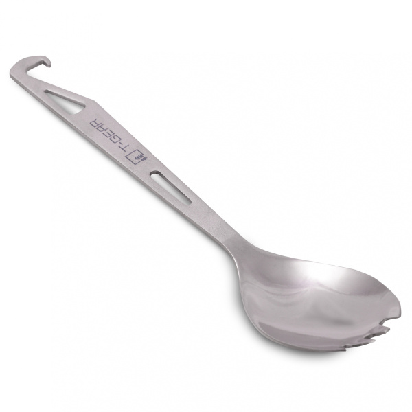 Титановая ловилка с крючком T-Gear Titanium Hooked Spork Polished