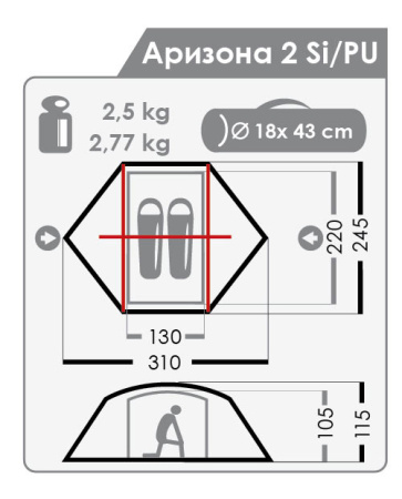 Палатка NORMAL Аризона 2 Si/PU Палатка NORMAL Аризона 2 Si/PU