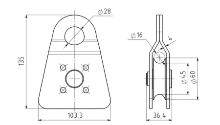 Блок-ролик силовой Вертикаль 46 кН