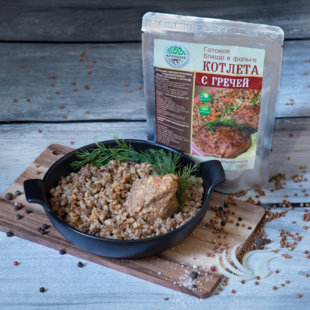 Готовое блюдо консервированное Кронидов Греча с котлетой 250 г
