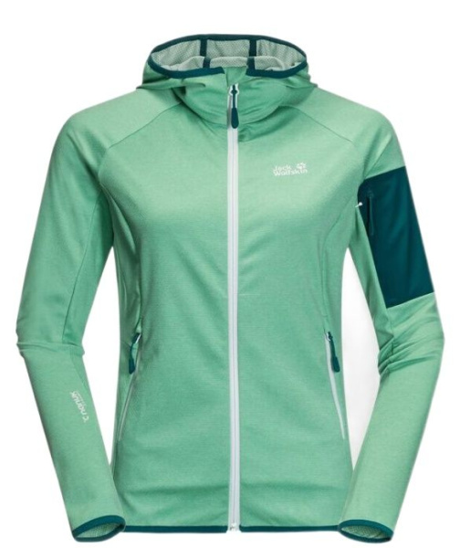 JACK WOLFSKIN джемпер MILFORD HOODED жен. (S, aquamarine )