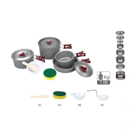 Набор посуды BRS: 3 кастрюли, 1 сковородка, (4-5 персон)