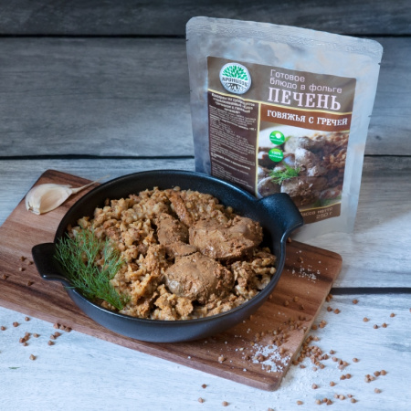 Готовое блюдо консервированное Кронидов Печень говяжья с гречей 250 г