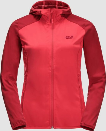 JACK WOLFSKIN джемпер HYDRO HOODED жен. (S, tulip red, 2058)