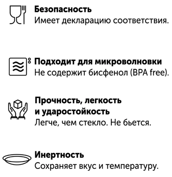 Набор небьющихся плоских тарелок 26см SATE, 4шт, злаковые волокна, полипропилен