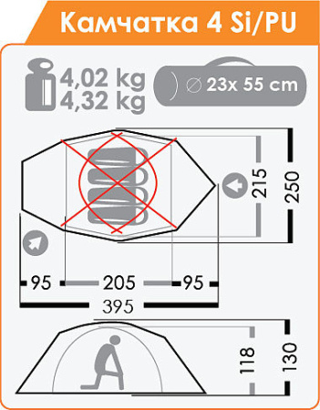 Палатка NORMAL Камчатка 4N Si/PU Палатка NORMAL Камчатка 4N Si/PU