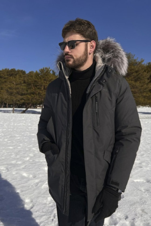 Мужская пуховая куртка LAPLANGER Торнадо (опушка чернобурка)