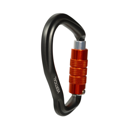 Карабин алюминиевый с автоматической муфтой ВЕРТИКАЛЬ GRAY HMS (Keylock)