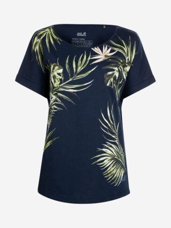 JACK WOLFSKIN футболка TROPICAL LEAF жен. (S, midnight blue) JACK WOLFSKIN футболка TROPICAL LEAF жен. (S, midnight blue)