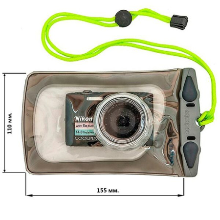 Чехол герметичный AQUAPAC Mini Camera Case with Hard Lens (Cool Grey)