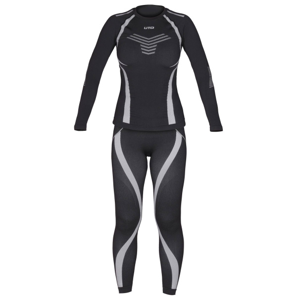 UTO термобелье комплект Sports CleanDry Bamboo жен. (S, черный/серый)