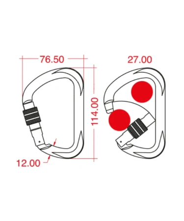 Карабин Kong c резьбовой муфтой X-LARGE SCREW Orange/Black/Orange