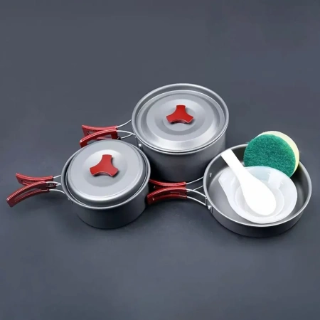 Набор посуды BRS: 2 кастрюли, 1 сковородка, (2-3 персоны)