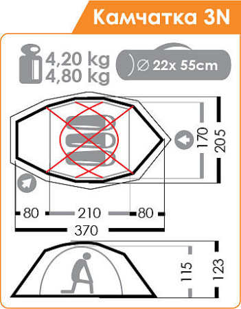 Горная палатка NORMAL Камчатка 3N Горная палатка NORMAL Камчатка 3N