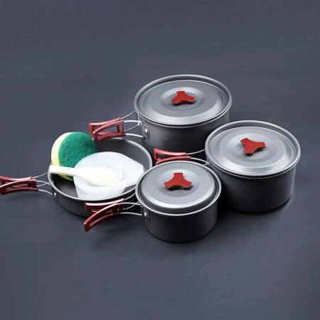 Набор посуды BRS: 3 кастрюли, 1 сковородка, (4-5 персон)