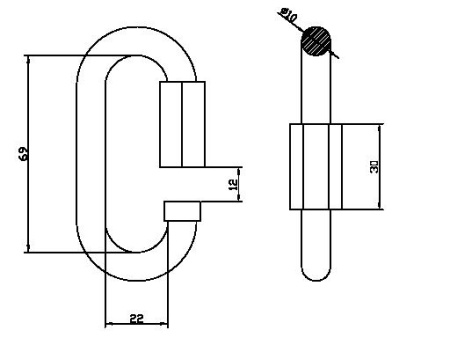 Карабин (рапид) ВЕРТИКАЛЬ резьбовой